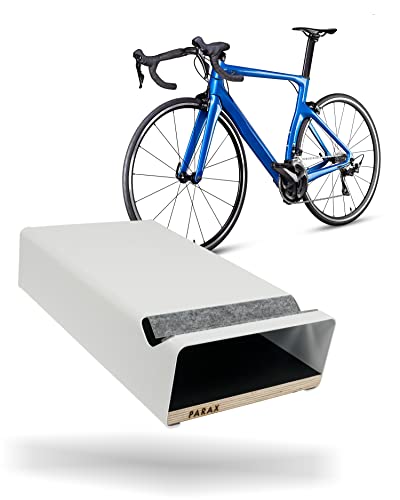 PARAX Fahrradhalter - Wandhalterung für Fahrrad - Indoor Fahrrad Aufbewahrung - Fahrrad Aufhängung aus Aluminium & Holz - Fahrradträger Schwarz - L