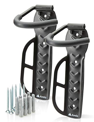 Avelo® Fahrrad Wandhalterung [2er Set] - Fahrradhalter passt für alle Räder [Aufhängung bis 25 Kg] - Fahrradhalterung Wand inkl. hochwertigem Zubehör von fischer® (Schwarz)