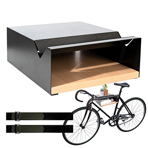 MOSHAY Fahrradhalter - Wandhalterung für Fahrrad - Indoor Fahrrad Aufbewahrung - Fahrrad Aufhängung aus Aluminium & Holz - Fahrradträger Walnuss