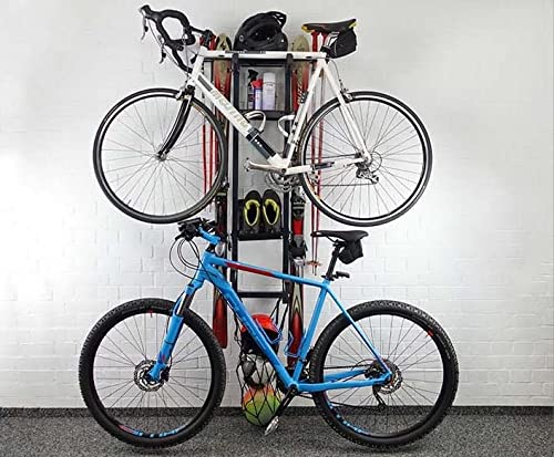 Torado Premium Fahrrad Wandhalterung Garage mit Ski Halterungen Wand Fahrrad Aufhängung Ständer Halter Fahrradhalterung Organizer (weiß)